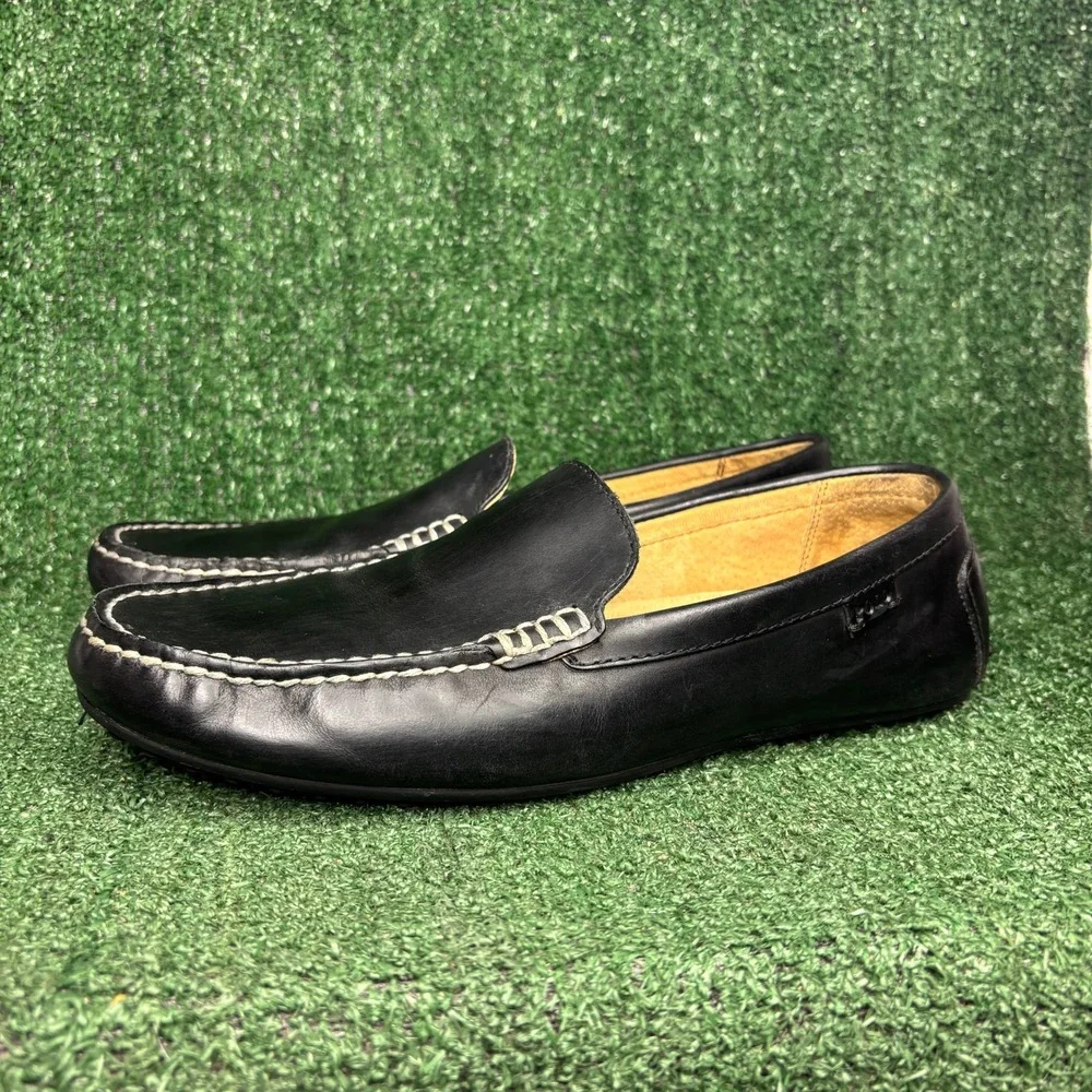 Polo Ralph Lauren Woodley Leather Driving Loafer Classic Moccasins Black Men 12D